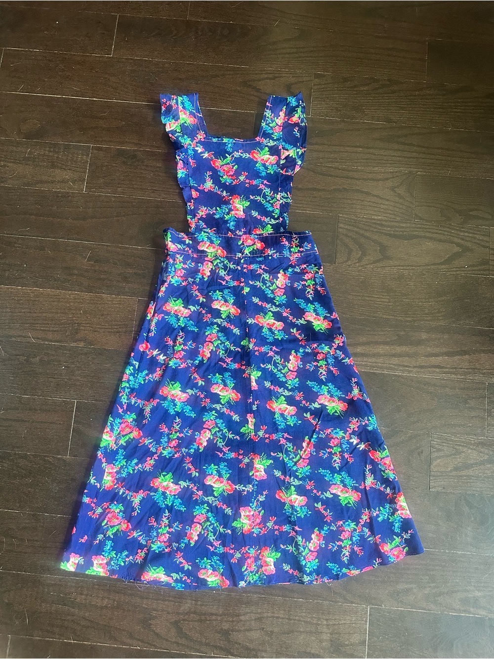 Vintage 70’s apron overall dress colourful and fun size s - m